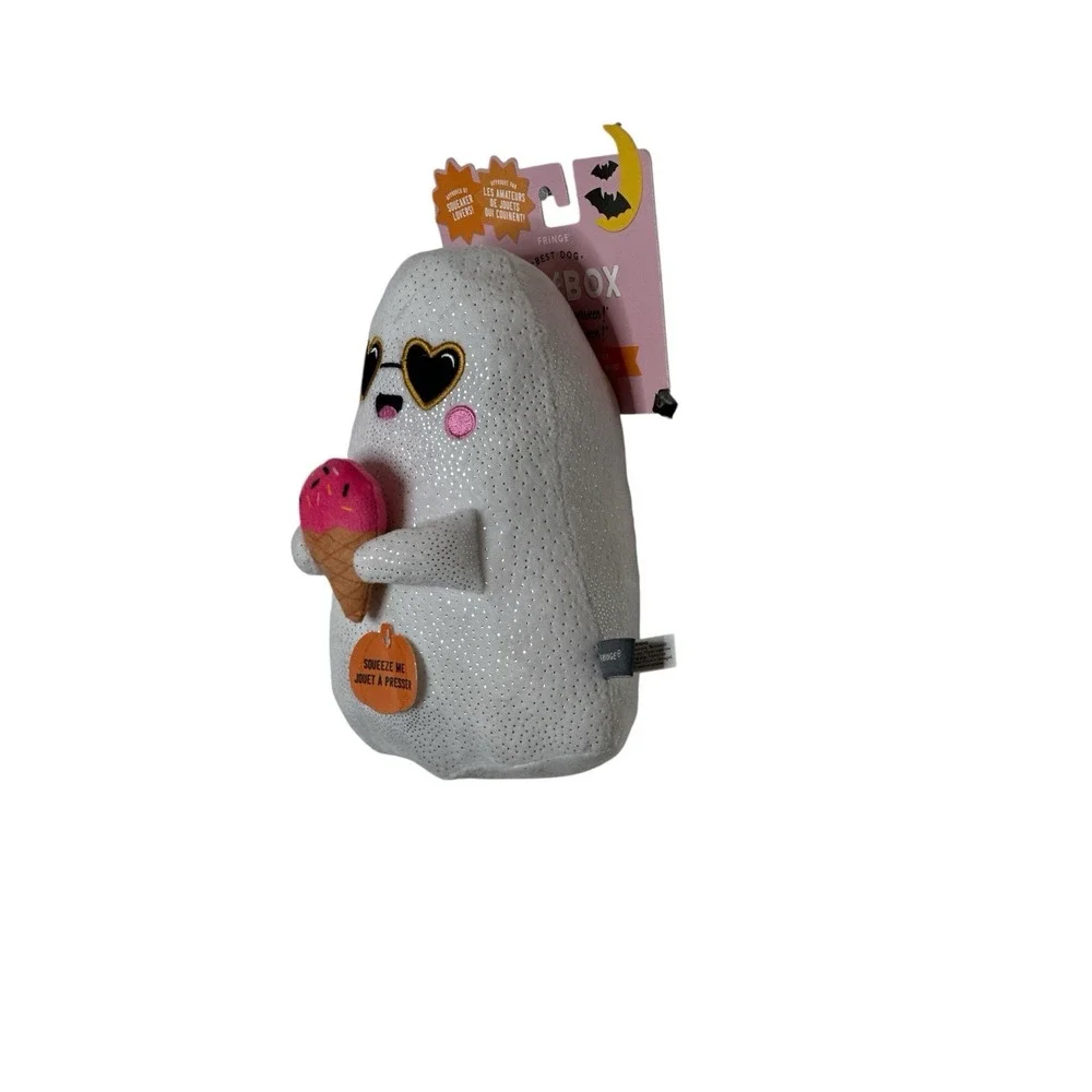 New FRINGE Halloween‎ Dog Toys Spooky Plush Ghosts I've Cream White